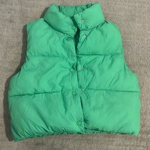 Fun little green vest from Zara! It has buttons and has a more of a cropped fit.